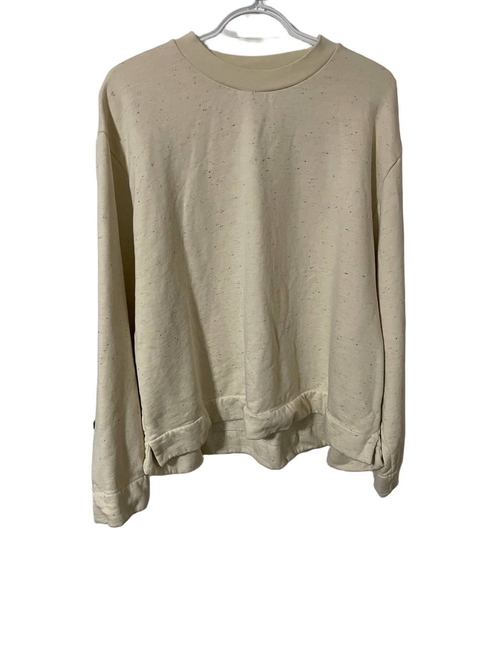 COS Cream Speckled Crewneck Sweatshirt Size Large Eur